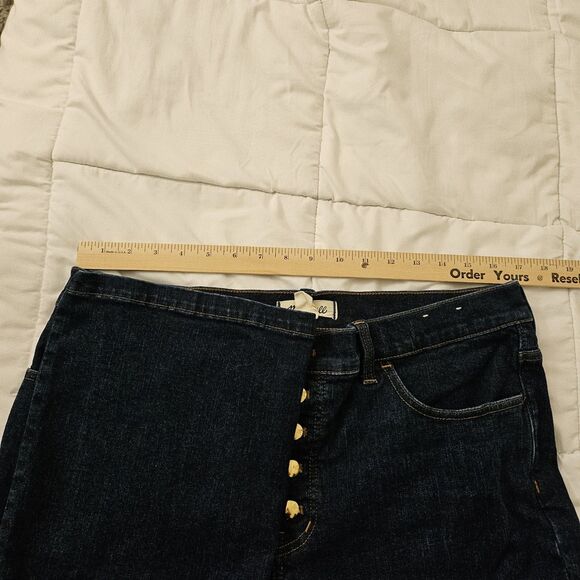 Madewell Jeans Womens 32 Blue Mid Rise Kick Out Flare Button Fly Larkspur - Picture 10 of 12
